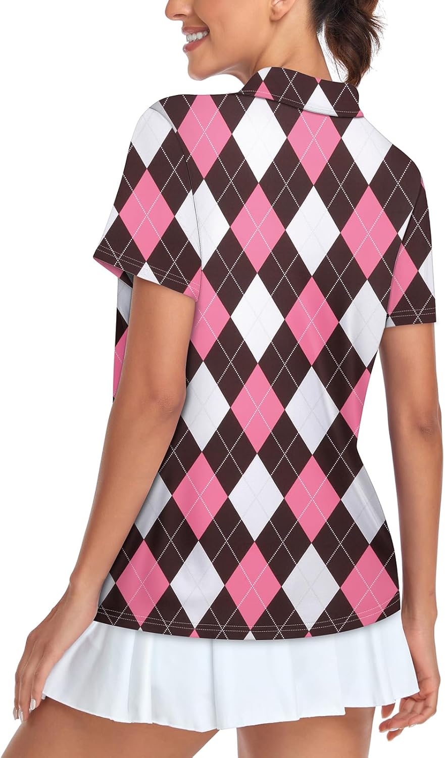 Women's Golf Polo Shirts Short Sleeve Quarter Zip Pullover Moisture Wicking Workout Tops