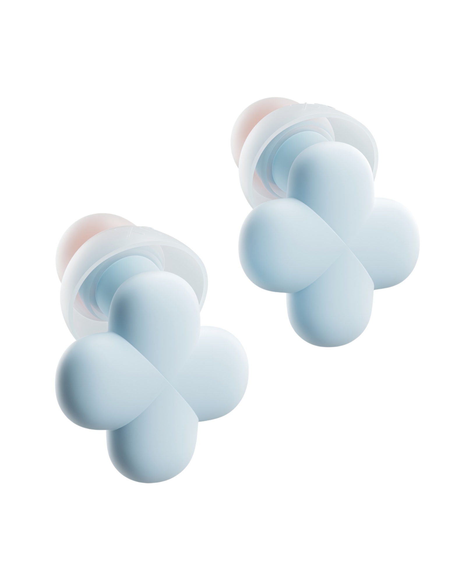 QubitPulse Bloom Ear Plugs for Small Ear Canals with Patented Qufits Ear Tips - Cyan
