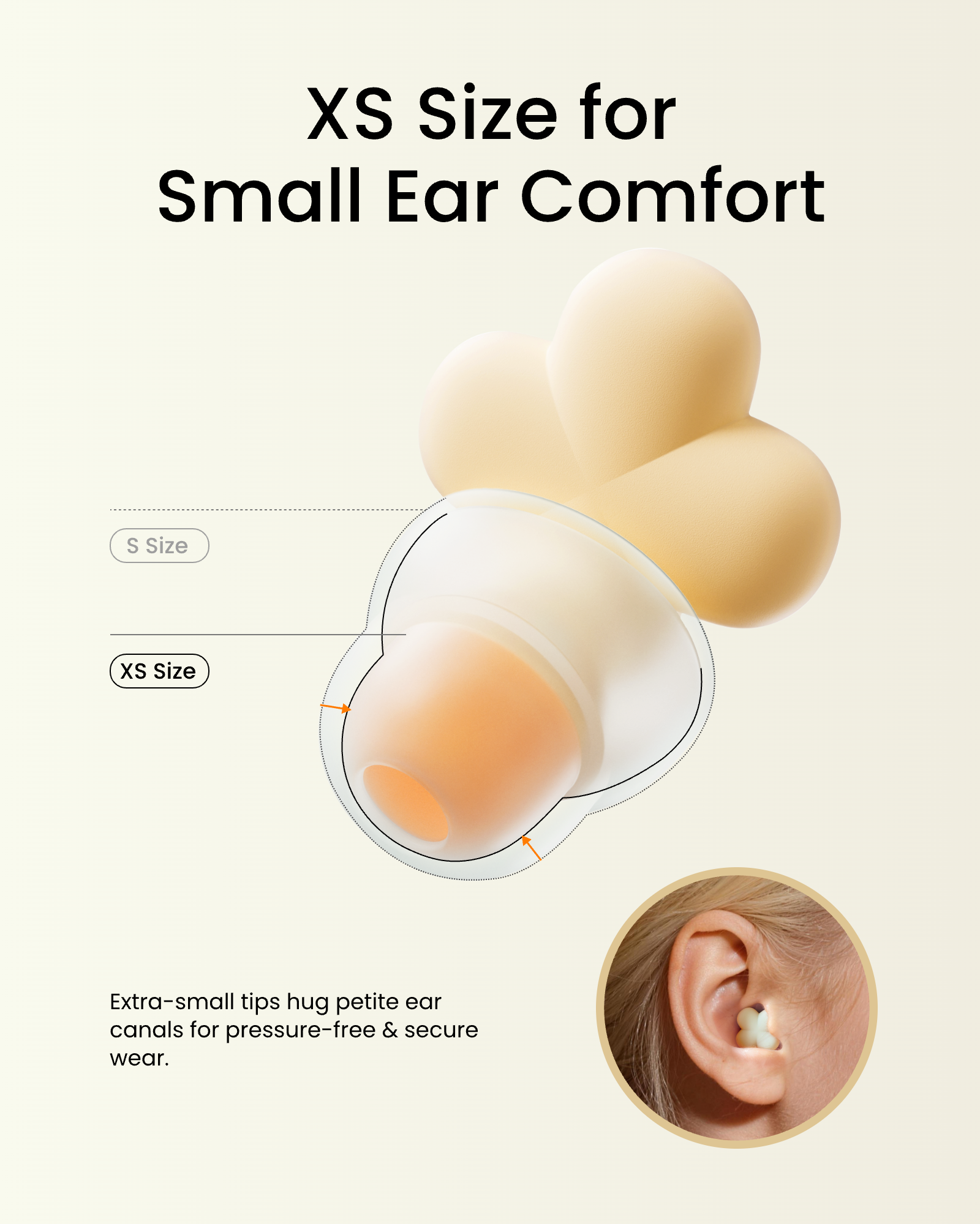 QubitPulse Bloom Ear Plugs, Earplugs for Small Ear Canals, Ultra-Comfy Stylish Earplugs for Women with Soft Patented Qufits Ear Tips, Reusable Noise Cancelling Ear Plugs for Sleeping, Focus (Lemon)