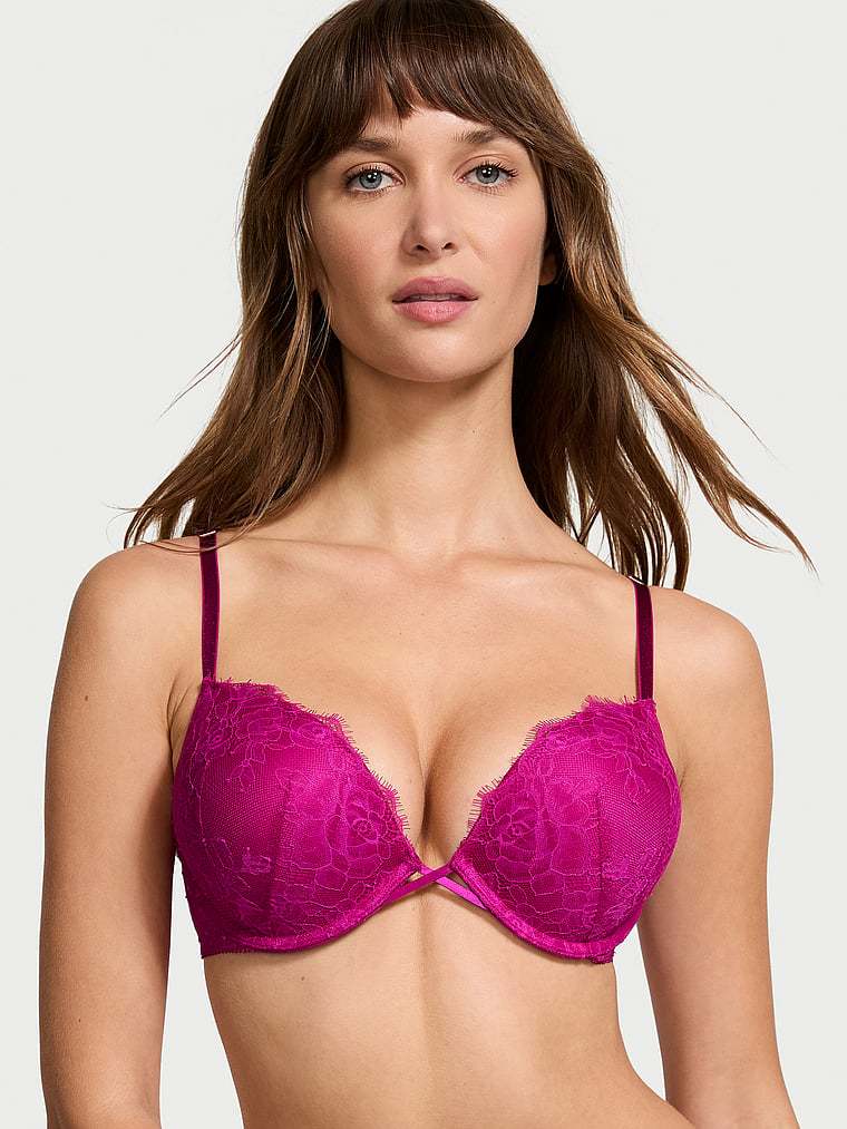 Very Sexy Bombshell Rose Lace Add-2-Cups Push-Up Bra Lace