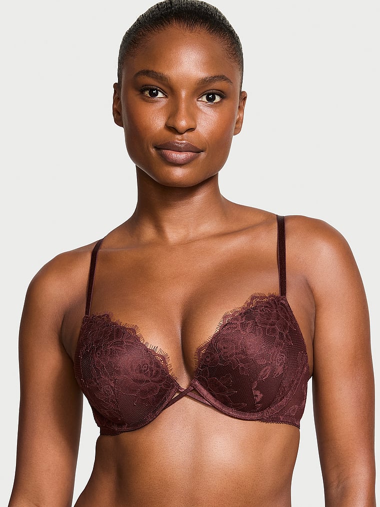 Very Sexy Bombshell Rose Lace Add-2-Cups Push-Up Bra Lace
