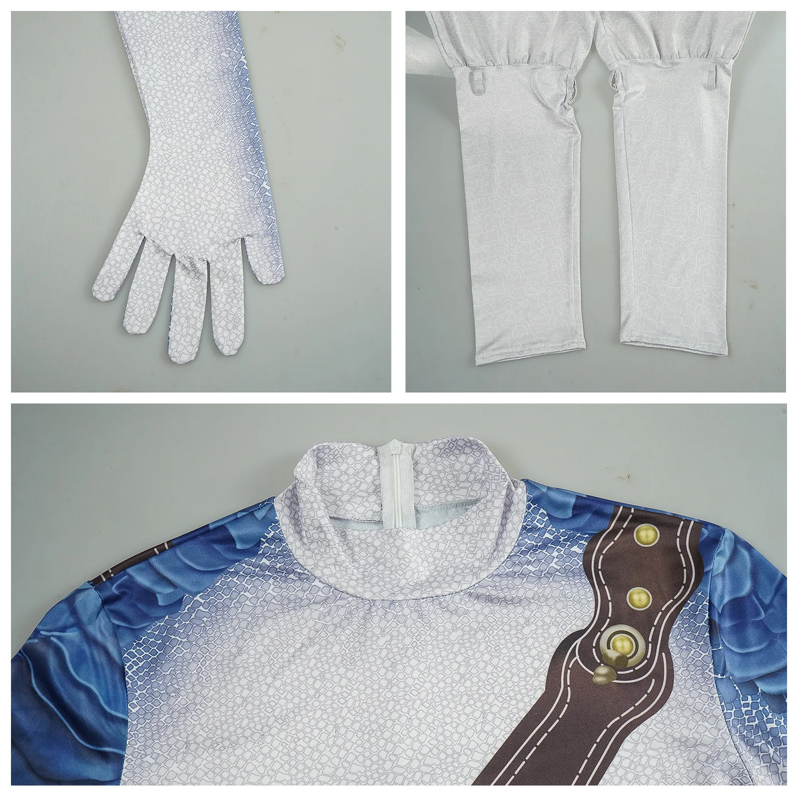 Fantasia Cosplay Nobre de Branco Ajustes