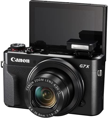 Canon PowerShot G7 X Mark II Digital Camera (1066C001) + 64GB Memory Card + Card Reader + Deluxe Soft Bag + Flex Tripod + Hand Strap + Memory Wallet + Cleaning Kit 