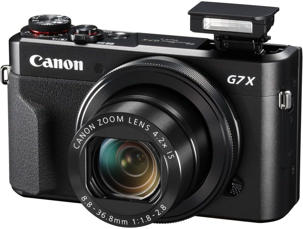 Canon PowerShot G7 X Mark II Digital Camera (1066C001) + 64GB Memory Card + Card Reader + Deluxe Soft Bag + Flex Tripod + Hand Strap + Memory Wallet + Cleaning Kit 