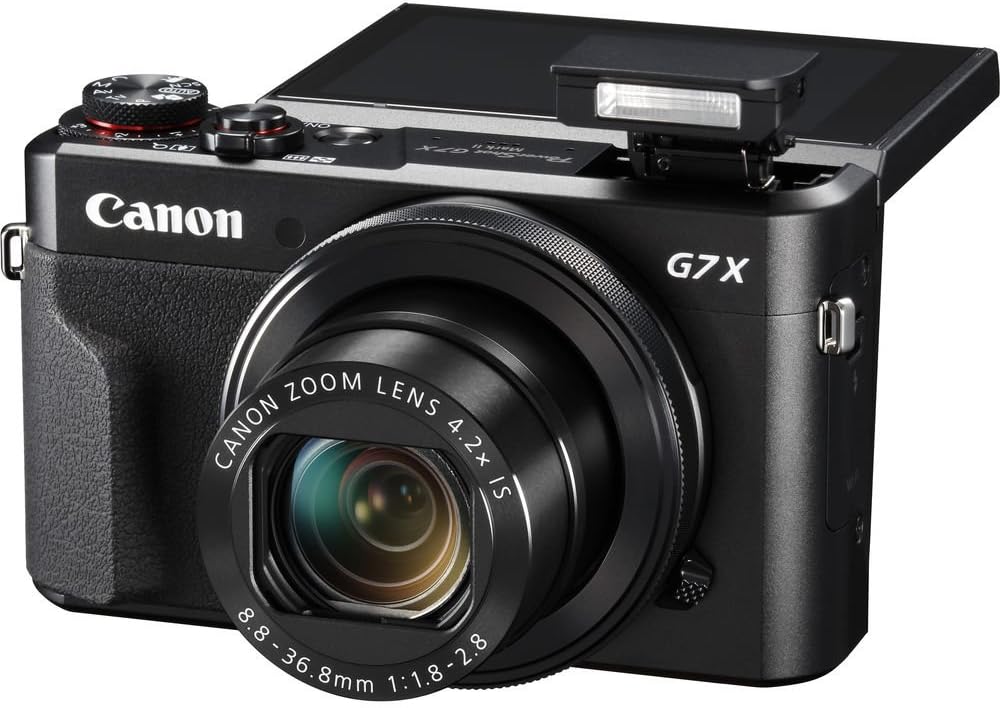Canon PowerShot G7 X Mark II Digital Camera (1066C001) + 64GB Memory Card + Card Reader + Deluxe Soft Bag + Flex Tripod + Hand Strap + Memory Wallet + Cleaning Kit 