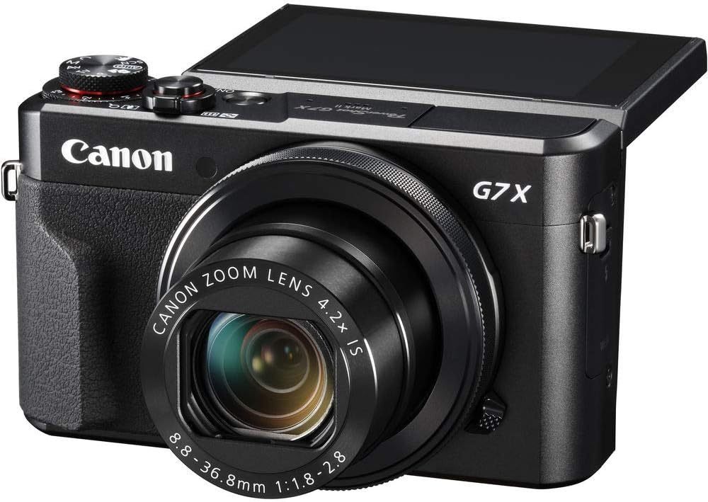 Canon PowerShot G7 X Mark II Digital Camera (1066C001) + 64GB Memory Card + Card Reader + Deluxe Soft Bag + Flex Tripod + Hand Strap + Memory Wallet + Cleaning Kit 