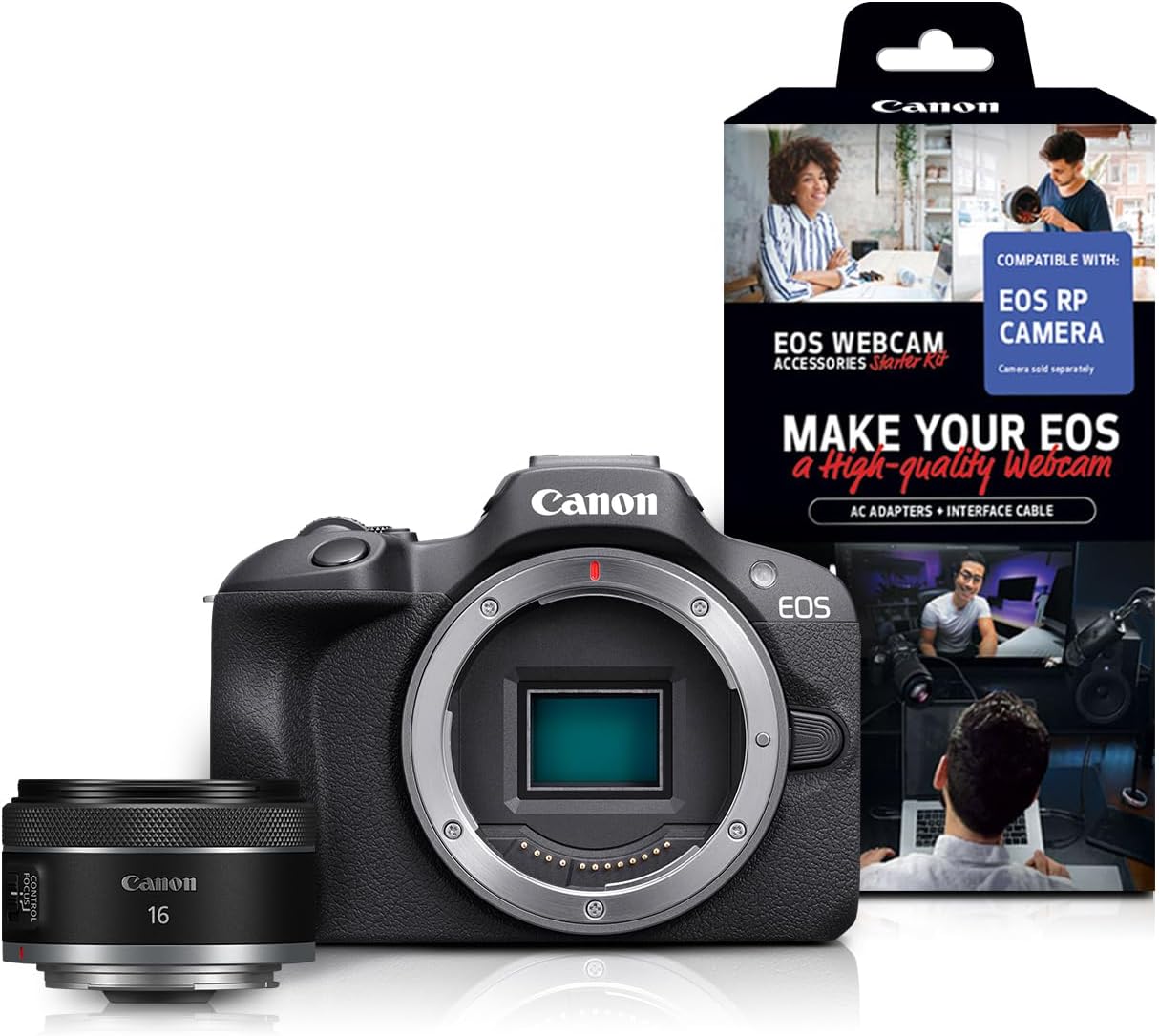 Canon EOS R100 Mirrorless Camera with RF-S18-45mm F4.5-6.3 is STM & RF-S55-210mm F5-7.1 is STM Lenses, APS‑C Sensor, 24.1 MP, 4K Video, Lightweight Vlogging Camera for Entry-Level Creators, Black