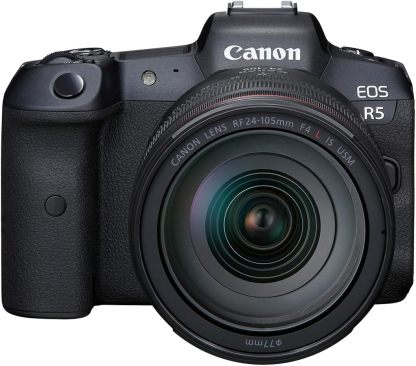 Canon EOS R5 Mirrorless Camera RF24-105mm F4 L is USM Lens Kit, Full-Frame Hybrid Camera, 8K Video, 45 Megapixel CMOS Sensor, DIGIC X Image Processor, Up to 12 FPS, RF Mount, Black