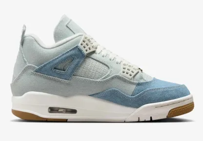 Nike Air Jordan 4 Retro Tex Shoes "Denim" Sail Gum IB6716-100 Multi Sizes NEW