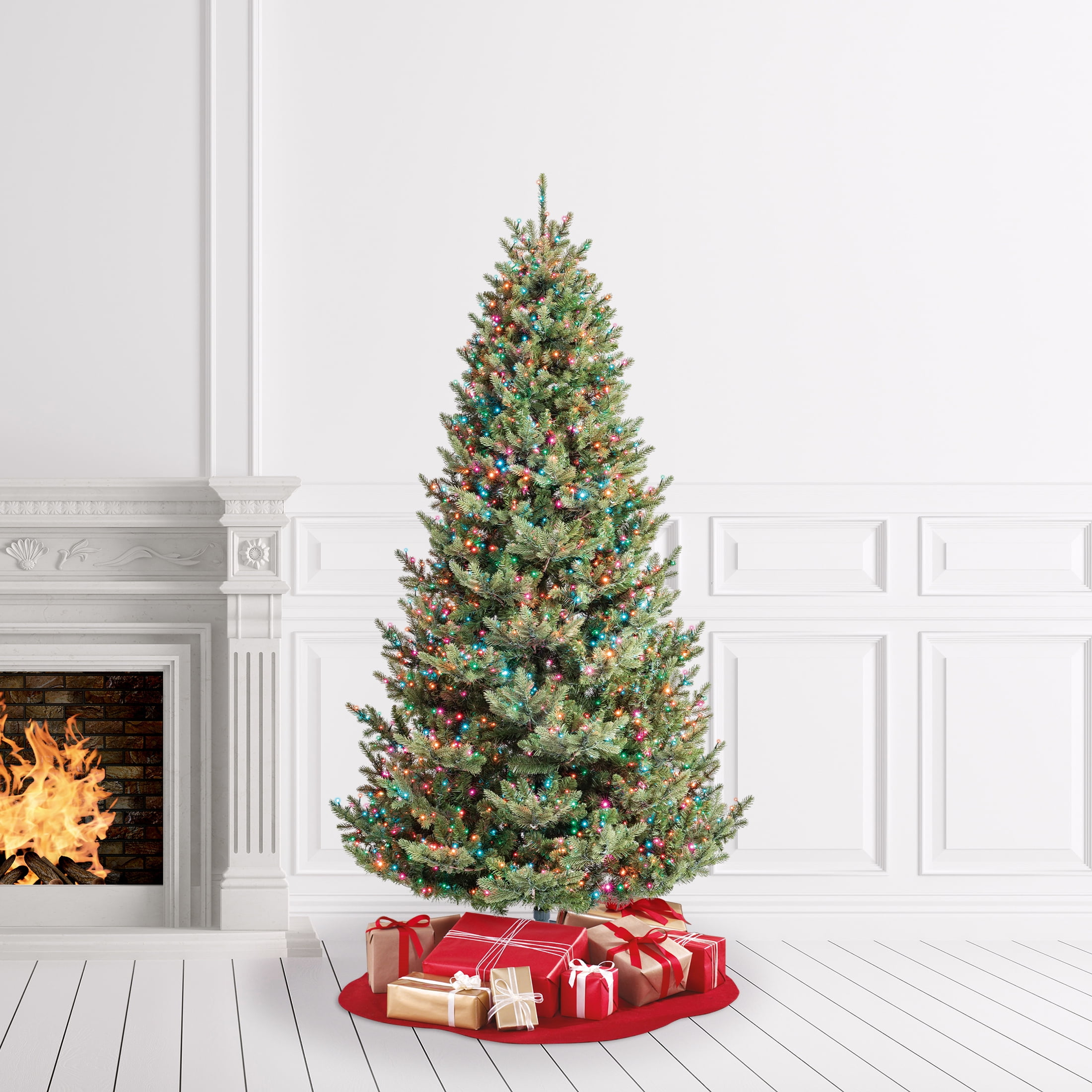 7.5' Pre-Lit Grand Spruce Green Artificial Christmas Tree with 2250 LumaDazzle Color-Changing Twinkle LED Lights, by My Texas House