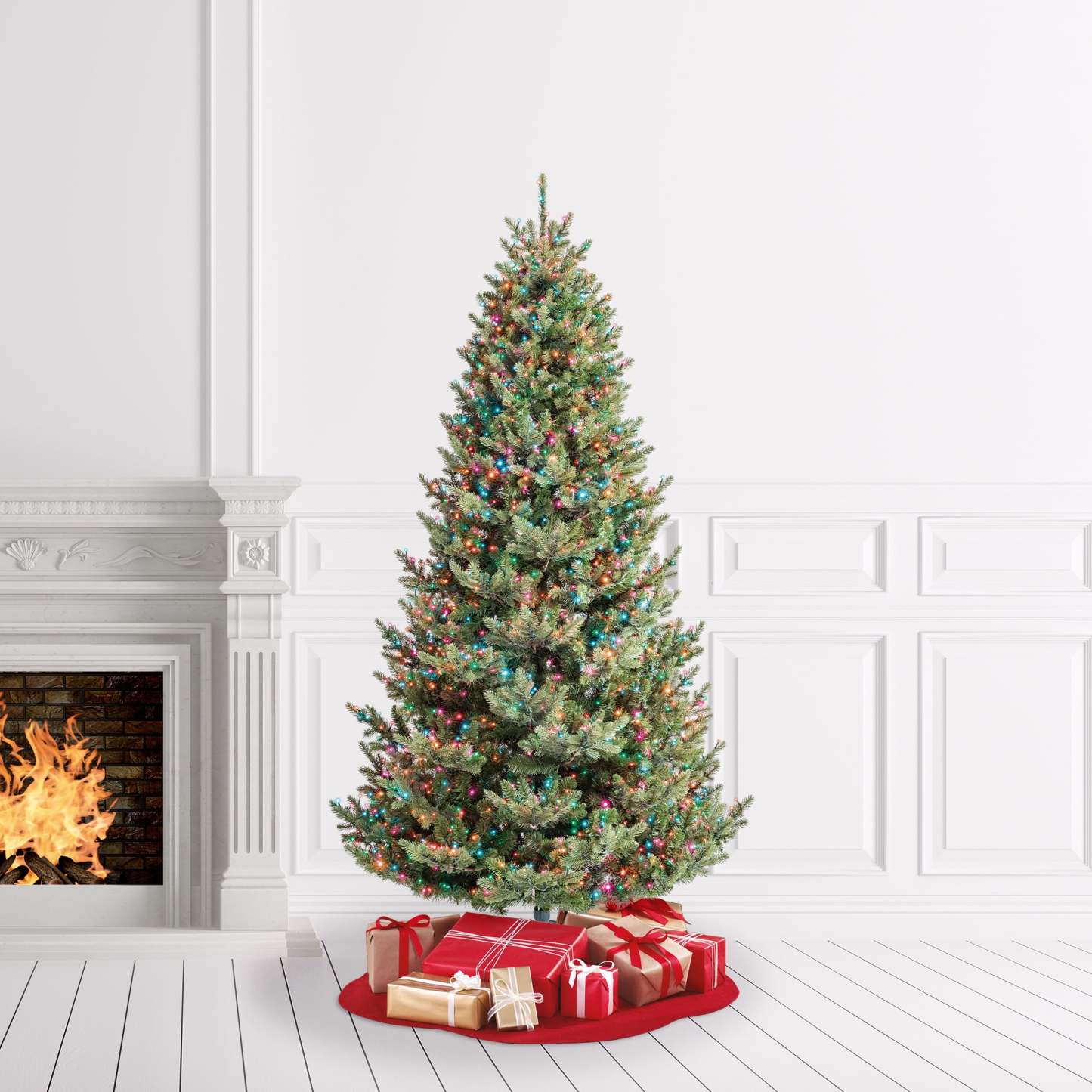 7.5' Pre-Lit Grand Spruce Green Artificial Christmas Tree with 2250 LumaDazzle Color-Changing Twinkle LED Lights, by My Texas House