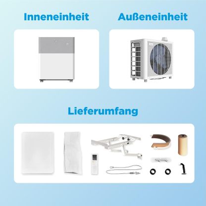 Midea Portasplit 4-in-1 Mobile Air Conditioner, Cooling, Heating, Dehumidification, Ventilation, Cooling A++/Heating A+, 12000 BTU 3.5 kW, for Rooms up to 42 m²/105 m³, Only