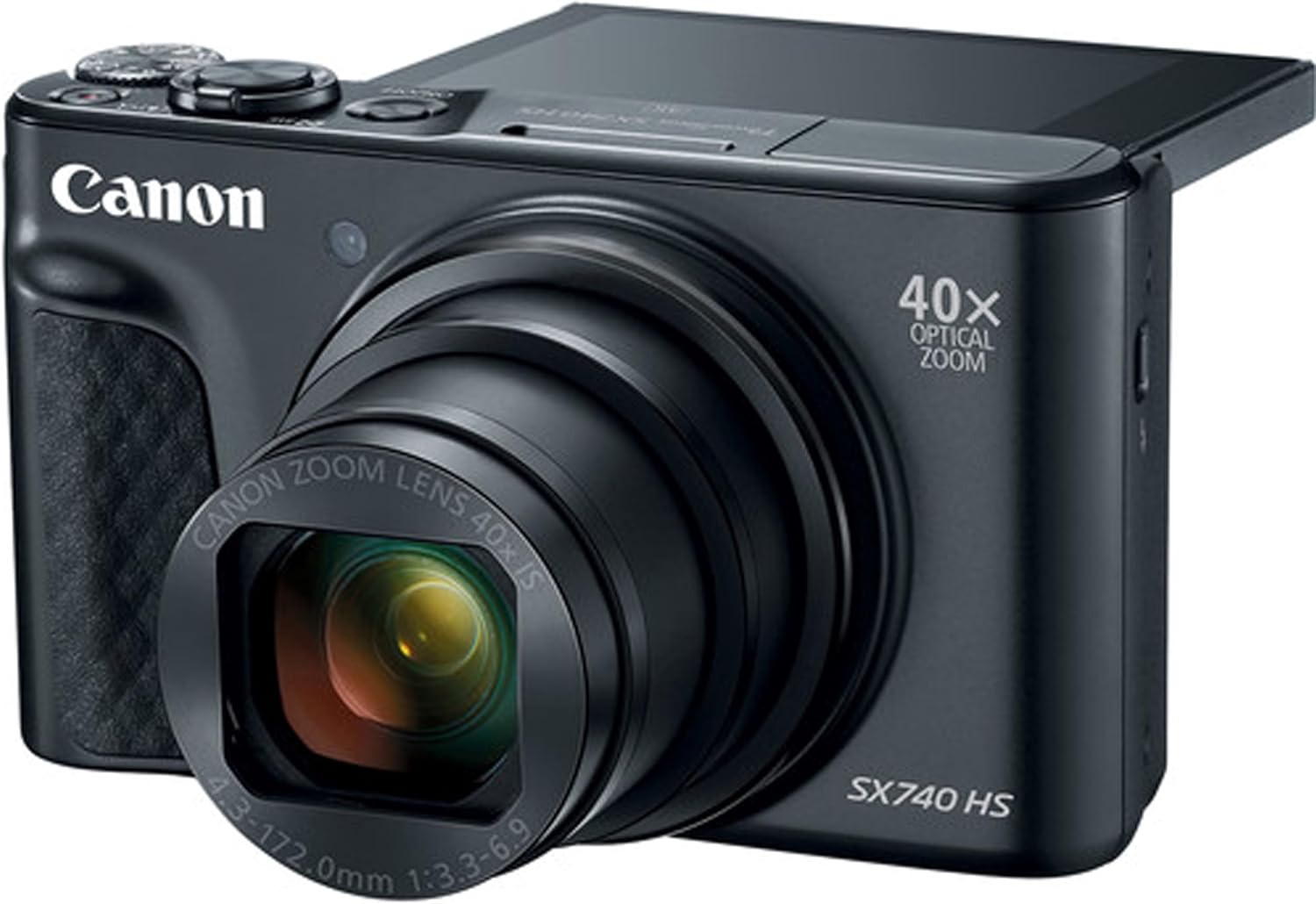 Canon Powershot SX740 HS Digital Camera (Black) + 64GB Memory + Stabilizing Grip + Software Pack +More (Value Bundle) 