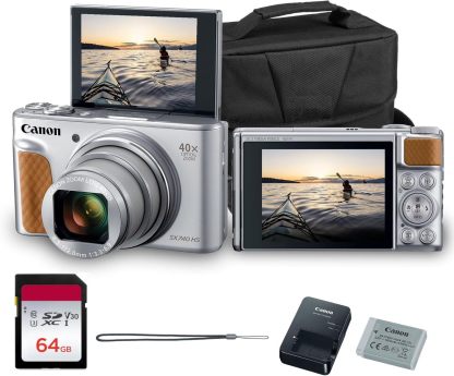 Canon PowerShot SX740 HS Digital Camera | 20.3MP CMOS Sensor, 40x Optical Zoom, 4K UHD Video, Wi-Fi & Bluetooth | Compact Point-and-Shoot Camera with Bag and 64GB Card