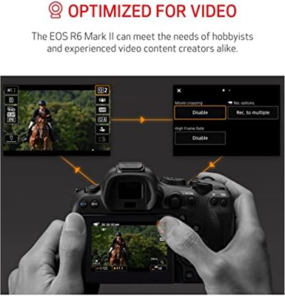 Canon EOS R6 Mark II Mirrorless Camera RF24-105mm F4-7.1 is STM Lens Kit, Full-Frame Hybrid Camera, 24.2 Megapixel CMOS Sensor, Photo and Video Capabilities, Black