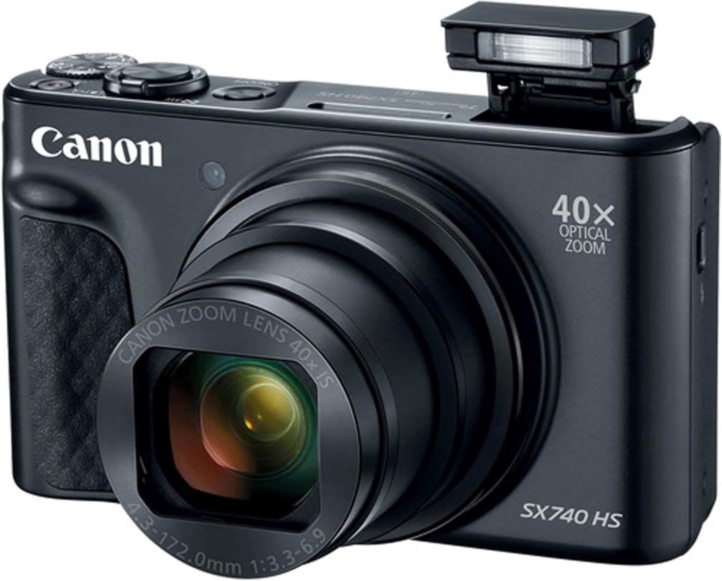Canon Powershot SX740 HS Digital Camera (Black) + 64GB Memory + Stabilizing Grip + Software Pack +More (Value Bundle) 