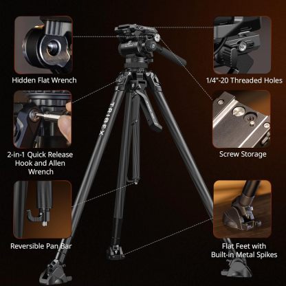 SmallRig x Potato Jet Tribex Hydraulic Carbon Fiber Tripod, Fast Extend Camera Video Tripod with 4-Step Counterbalance Fluid Head, Step-Less Damping on Pan/Tilt, Load 13.2lbs for DSLR(Standard Series)