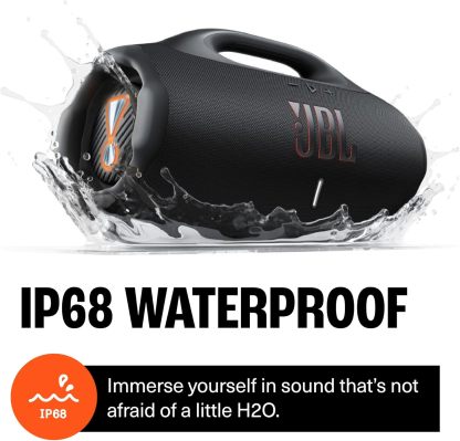 JBL Boombox 4 - Most Powerful Portable Waterproof Speaker with Massive Pro Sound, Up to 34 Hours of Playtime, & Multi-Speaker Connection by Auracast™ (Black)