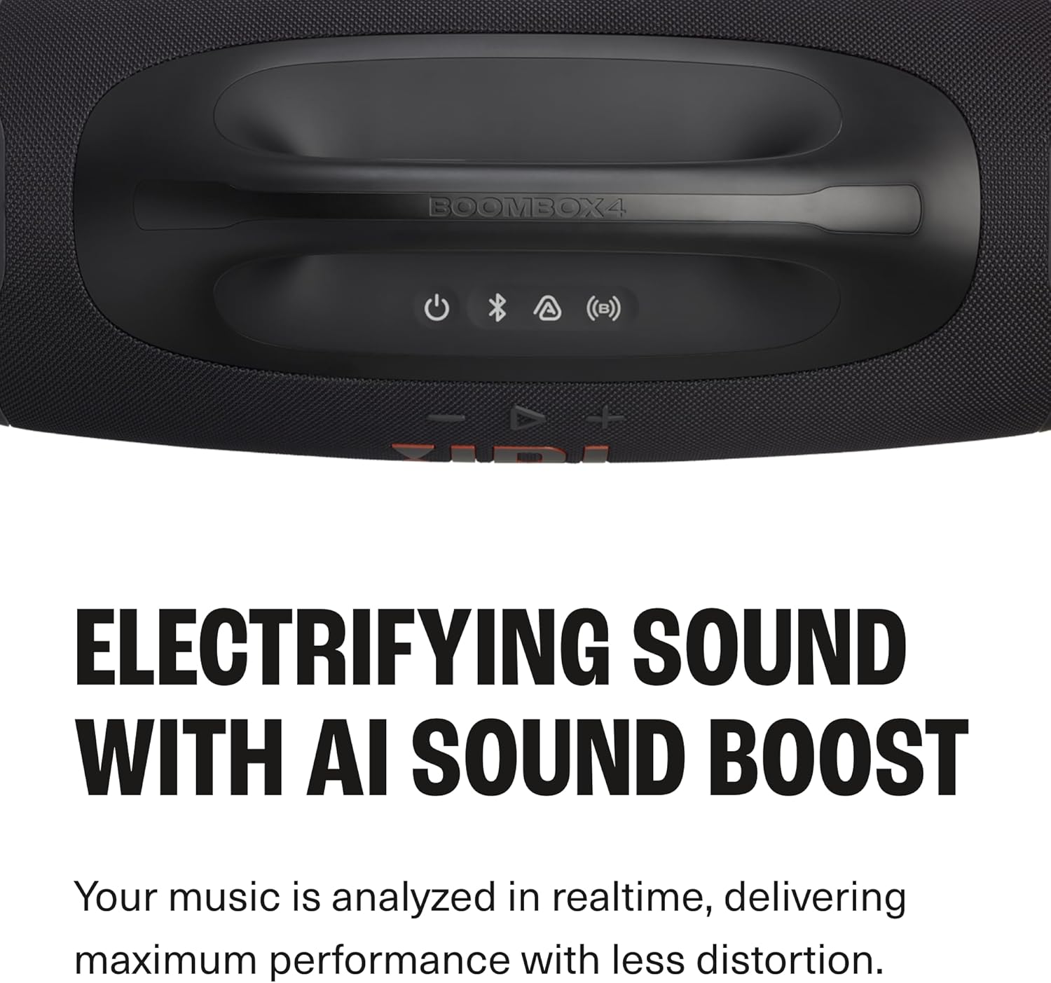 JBL Boombox 4 - Most Powerful Portable Waterproof Speaker with Massive Pro Sound, Up to 34 Hours of Playtime, & Multi-Speaker Connection by Auracast™ (Black)