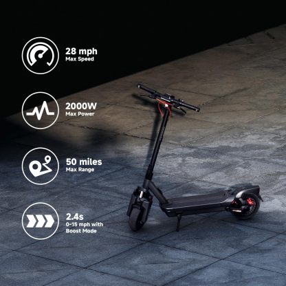Segway Ninebot Max G3 Electric Scooter, 28 mph Top Speed w/ 50 Miles Max Range, 2000W Peak Motor, Dual Hydraulic Suspension, Fast Charging Scooter for Adults and Teens, UL-2272 2271 Certified