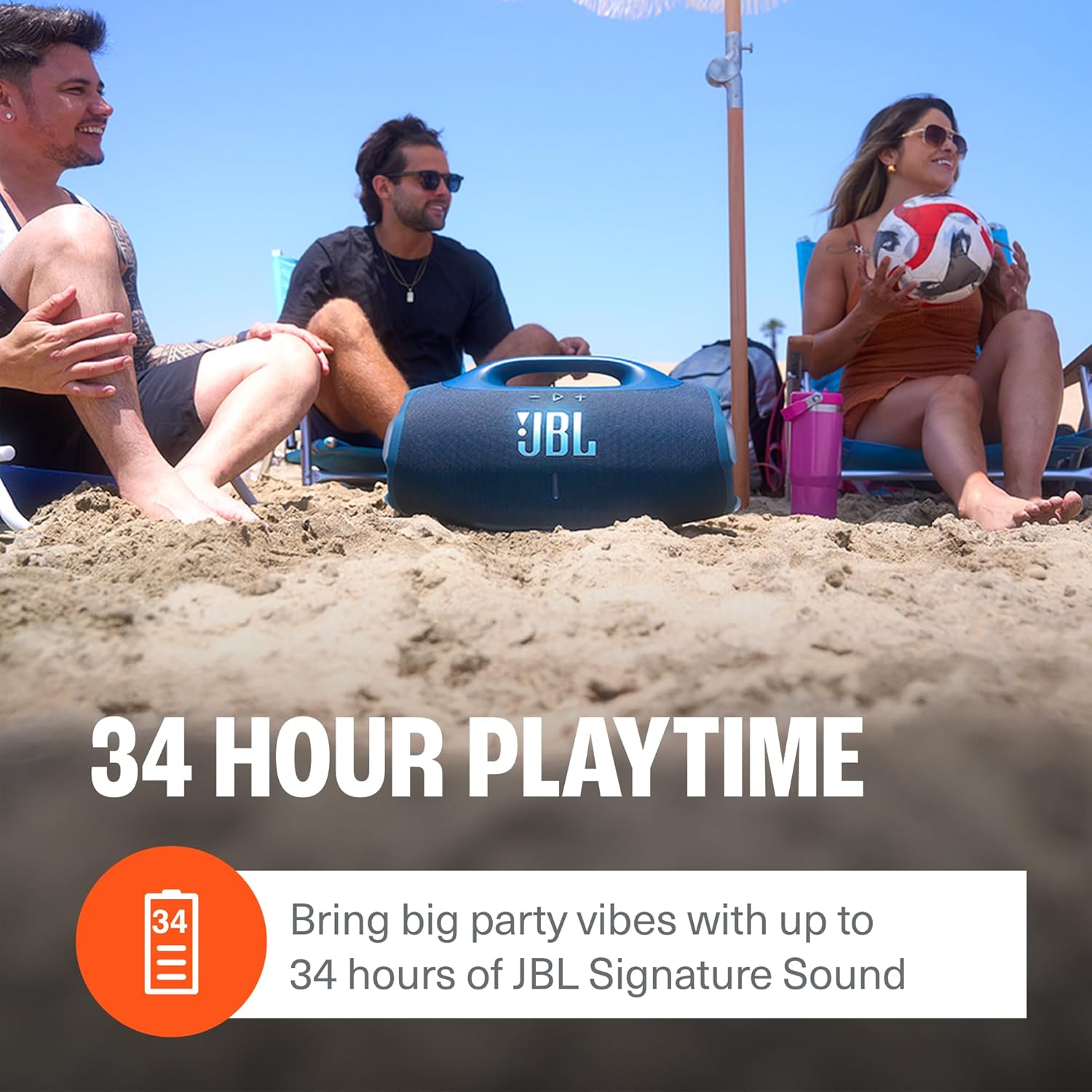JBL Boombox 4 - Most Powerful Portable Waterproof Speaker with Massive Pro Sound, Up to 34 Hours of Playtime, & Multi-Speaker Connection by Auracast™ (Black)