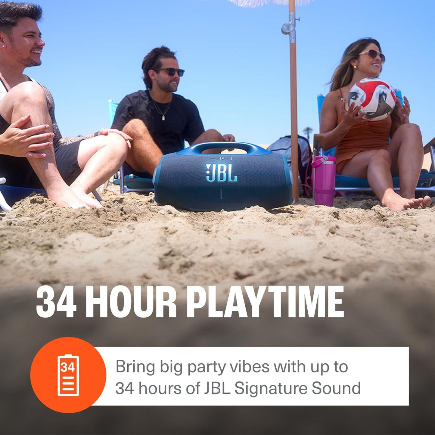 JBL Boombox 4 - Most Powerful Portable Waterproof Speaker with Massive Pro Sound, Up to 34 Hours of Playtime, & Multi-Speaker Connection by Auracast™ (Black)