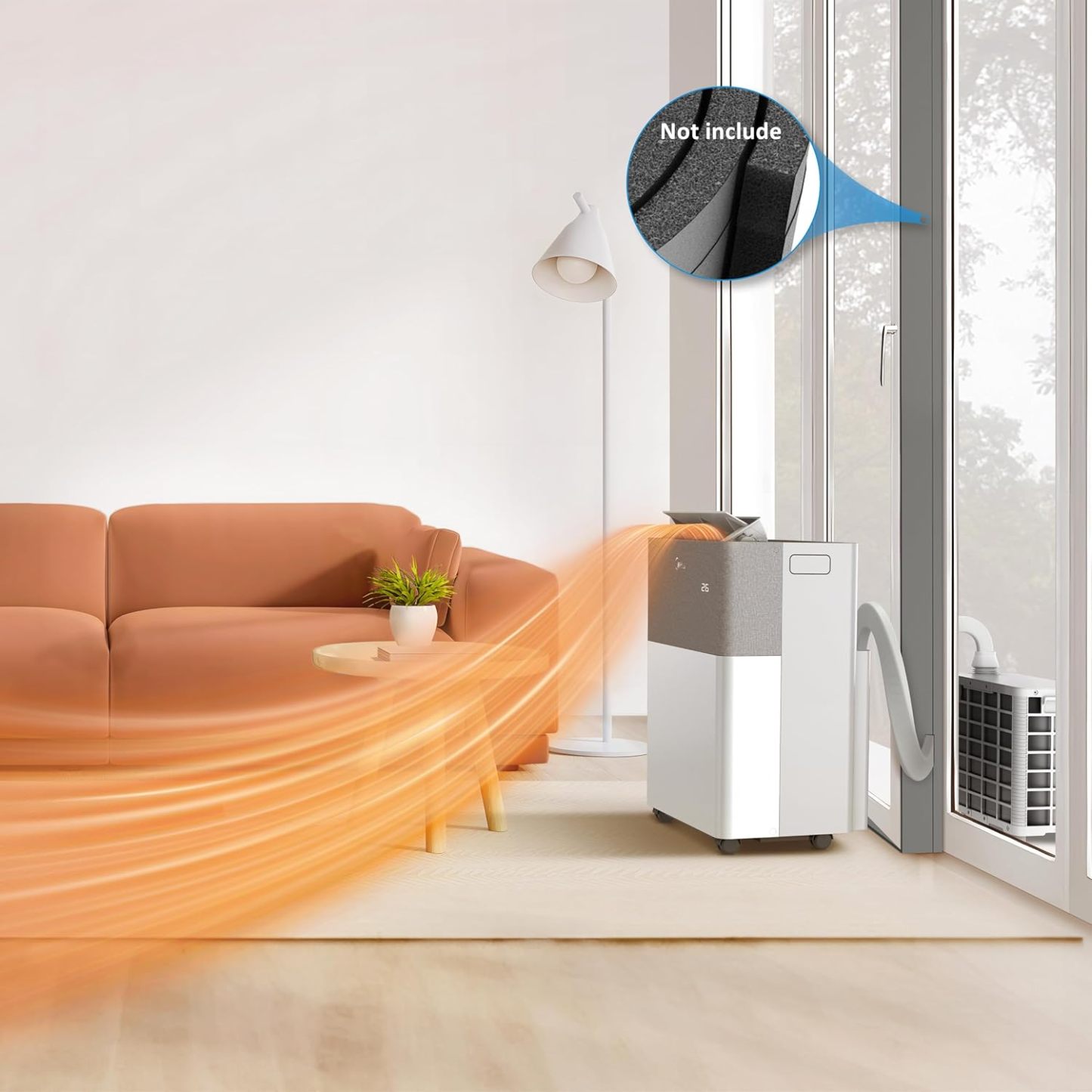 Midea Portasplit 4-in-1 Mobile Air Conditioner, Cooling, Heating, Dehumidification, Ventilation, Cooling A++/Heating A+, 12000 BTU 3.5 kW, for Rooms up to 42 m²/105 m³, Only