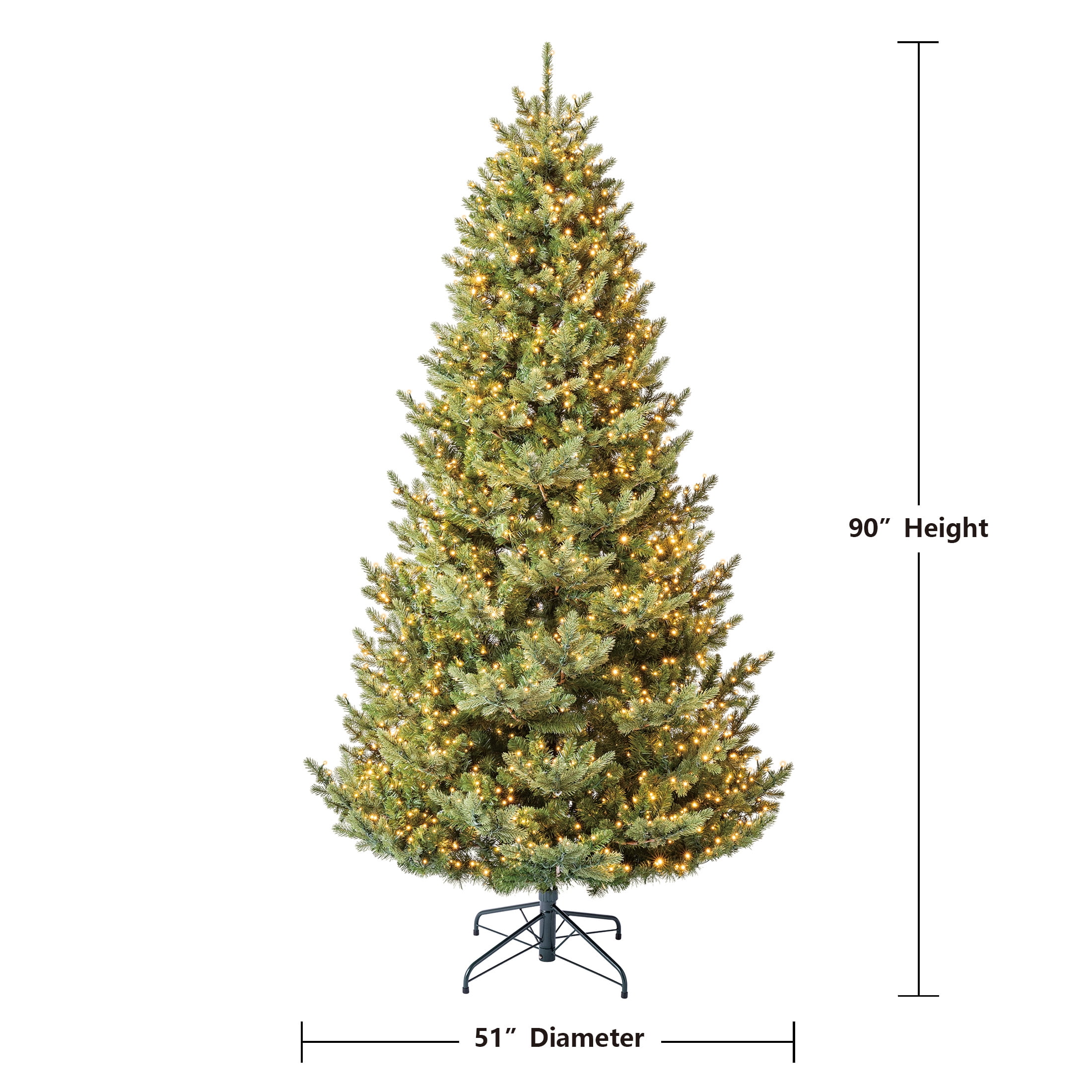 7.5' Pre-Lit Grand Spruce Green Artificial Christmas Tree with 2250 LumaDazzle Color-Changing Twinkle LED Lights, by My Texas House