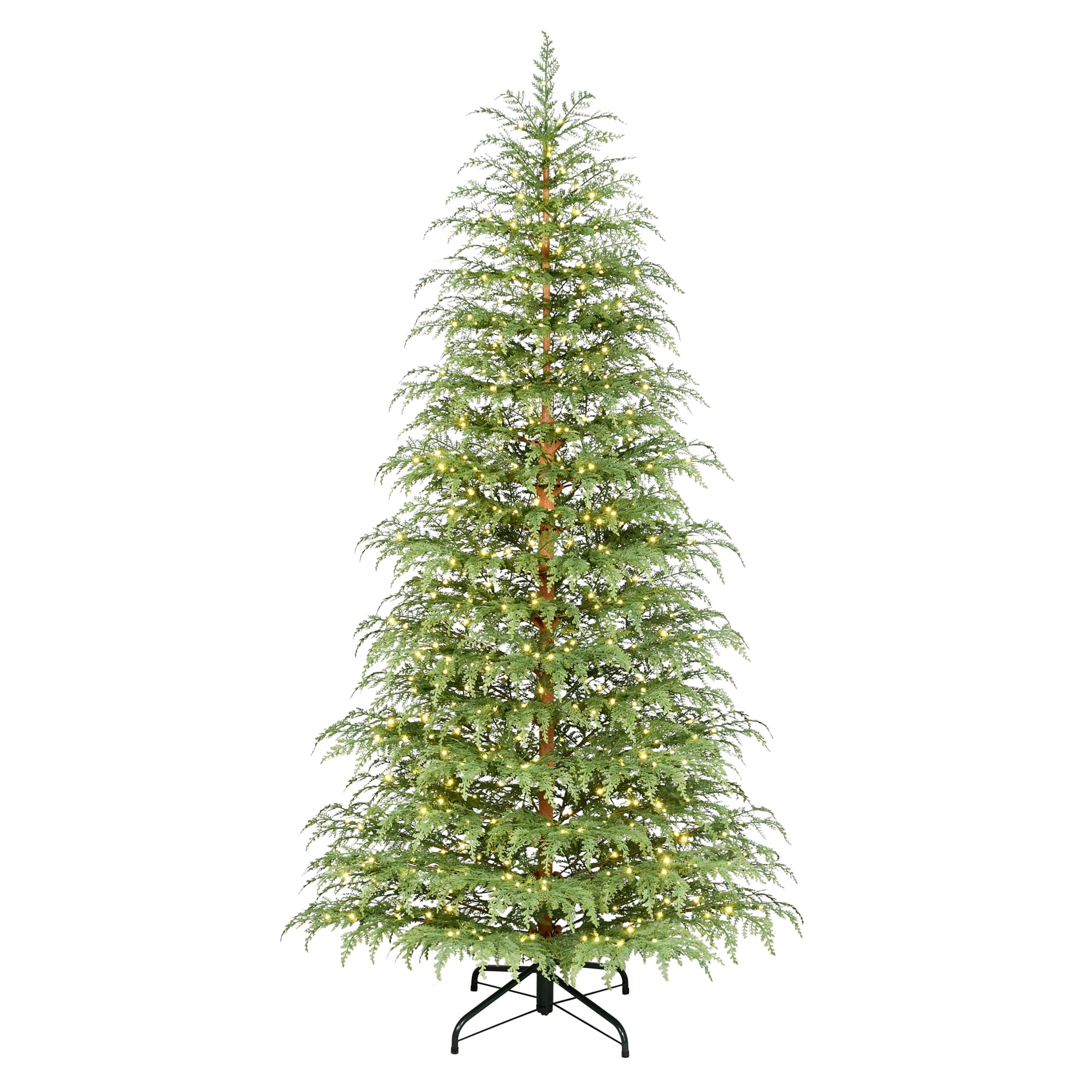 7.5' Pre-Lit Green Cypress Artificial Christmas Tree with 500 Warm White Twinkle LED Lights, by My Texas House