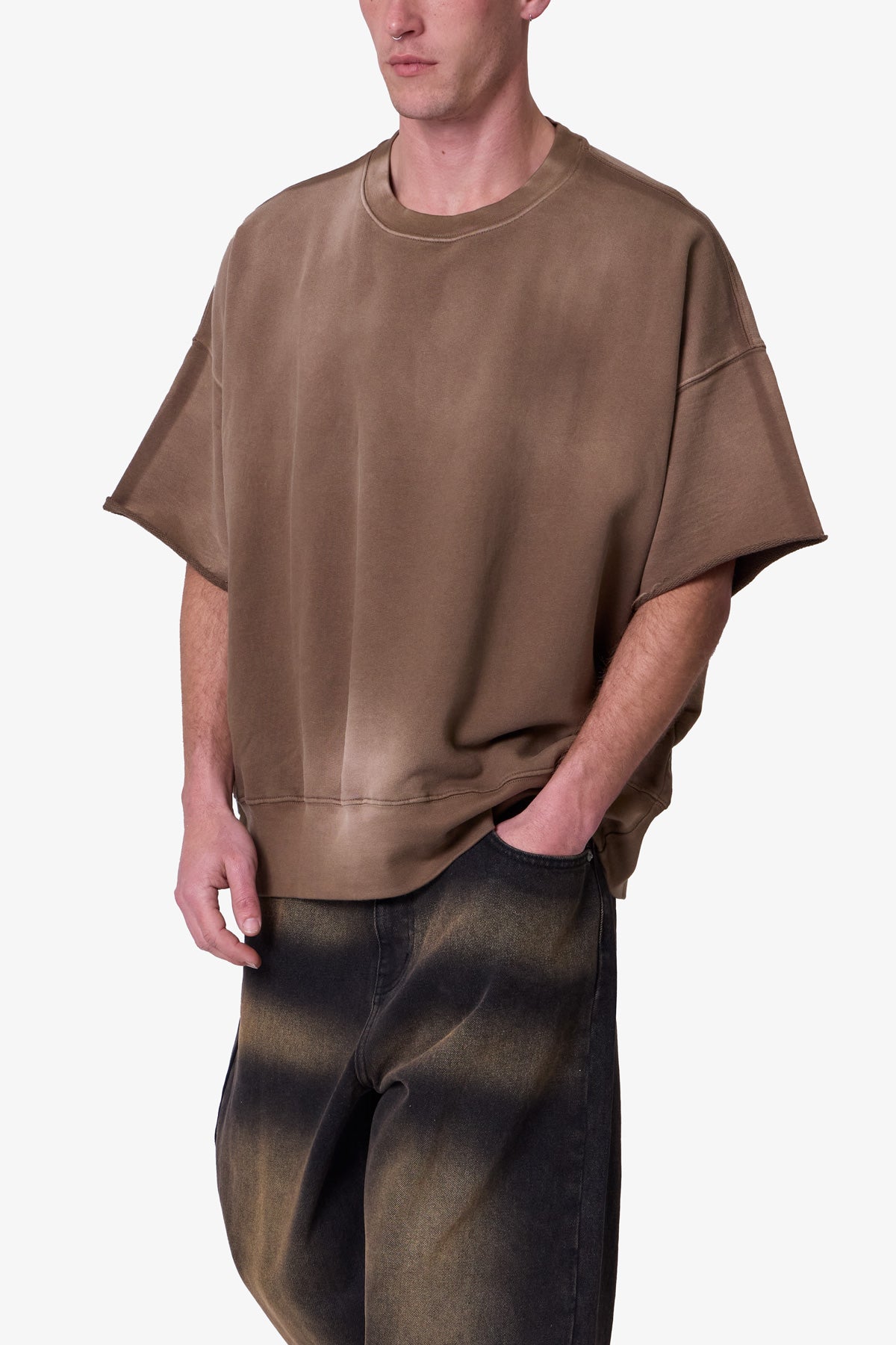 Oversized Crewneck Tee - Tan