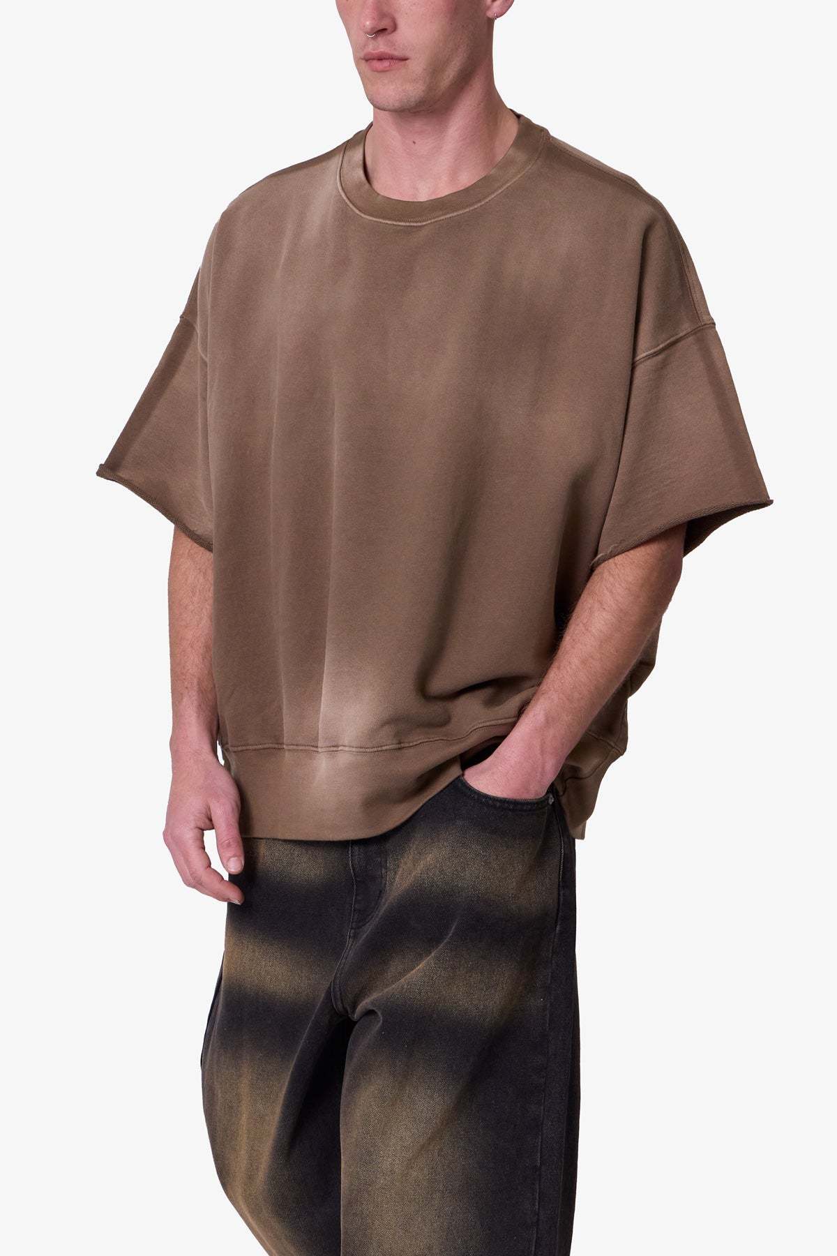 Oversized Crewneck Tee - Tan