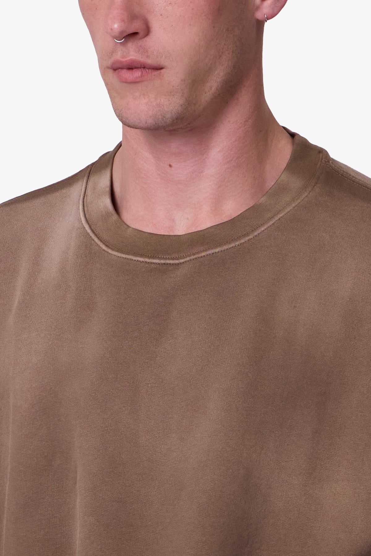 Oversized Crewneck Tee - Tan
