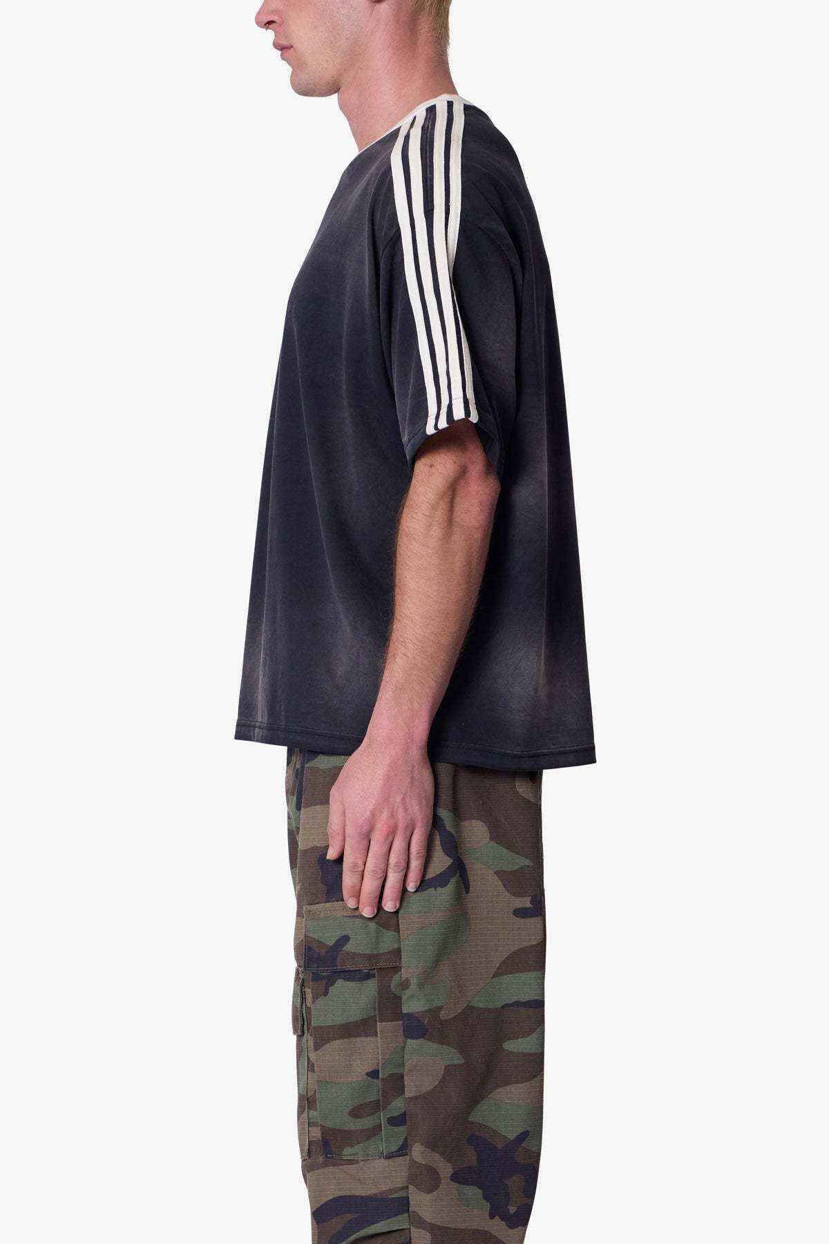 Striped Soccer Tee - Black