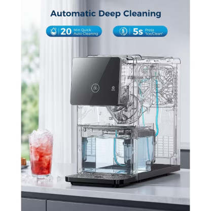 Countertop Nugget Ice Maker with One-Touch Dispensing – 33lbs/Day Production