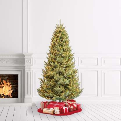 7.5' Pre-Lit Grand Spruce Green Artificial Christmas Tree with 2250 LumaDazzle Color-Changing Twinkle LED Lights, by My Texas House