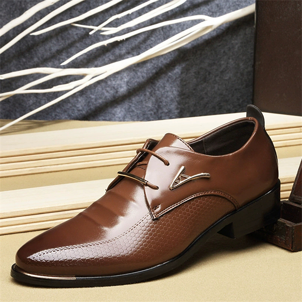 New genuine leather men's business formal lace-up shoes