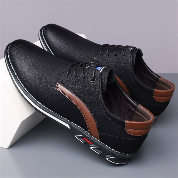 Genuine Leather Plus Size Lace-up Men's Lightweight Casual Shoes for All Seasons