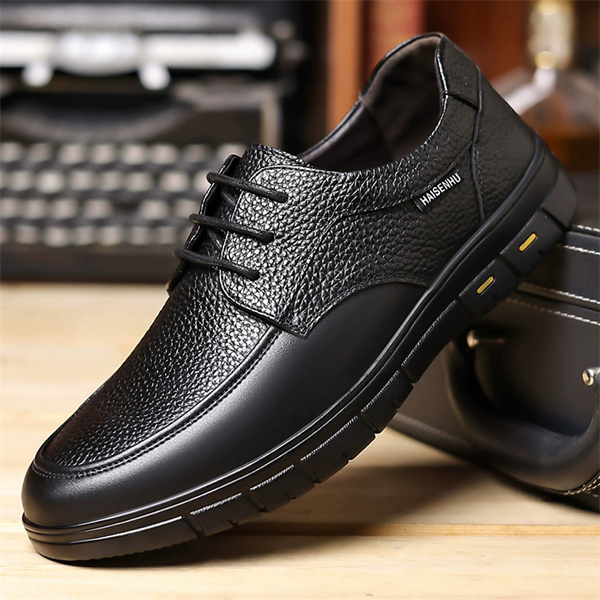 Genuine leather plus size non-slip wear-resistant soft sole men's lace-up shoes