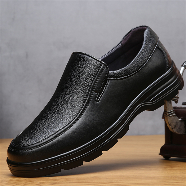 Genuine leather plus size soft-soled slip-on men's casual shoes
