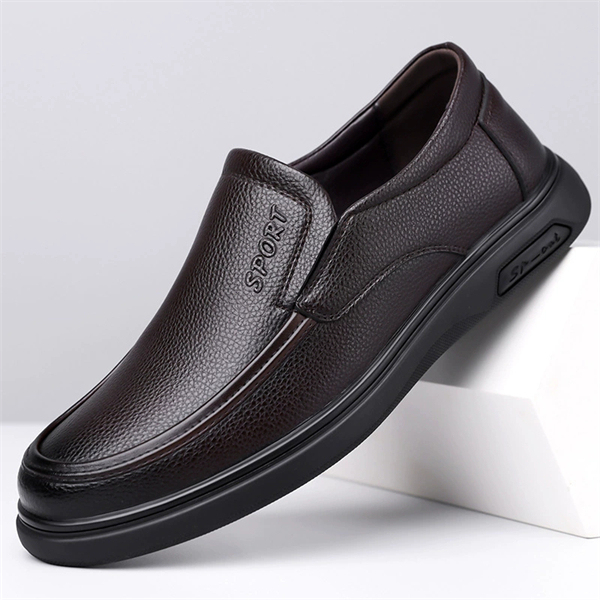 Genuine leather plus size soft sole non-slip slip-on men's casual shoes