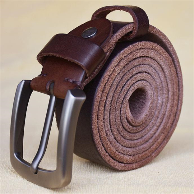 Genuine leather handmade pin buckle retro casual top layer cowhide belt