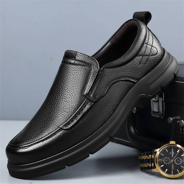 Genuine leather, soft sole, soft surface, non-slip, breathable casual leather shoes for middle-aged and elderly men