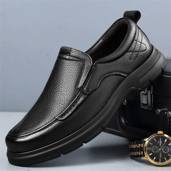 Genuine leather, soft sole, soft surface, non-slip, breathable casual leather shoes for middle-aged and elderly men