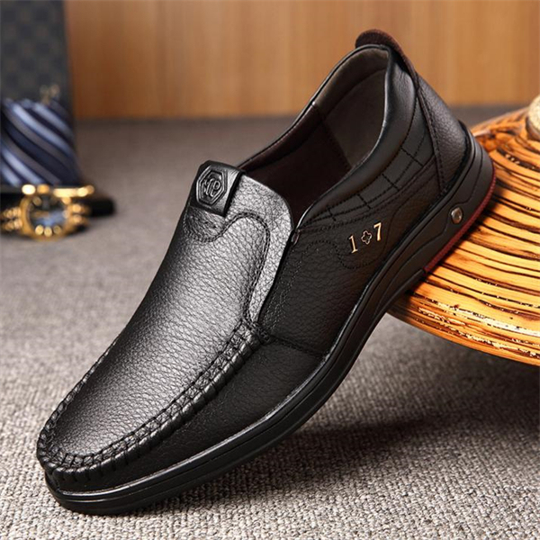 Genuine leather breathable casual fashion men's slip-on business shoes