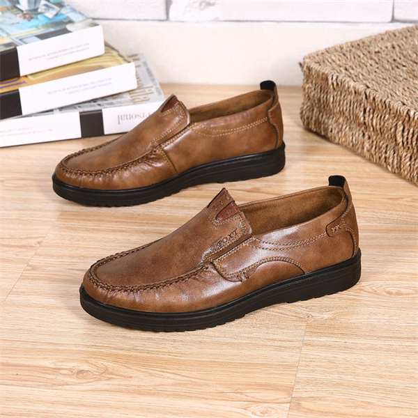 Genuine leather soft-soled glossy breathable men's business leather shoes for spring and autumn