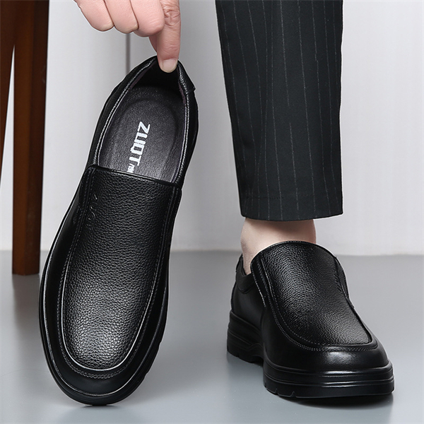 Genuine leather plus size soft-soled slip-on men's casual shoes