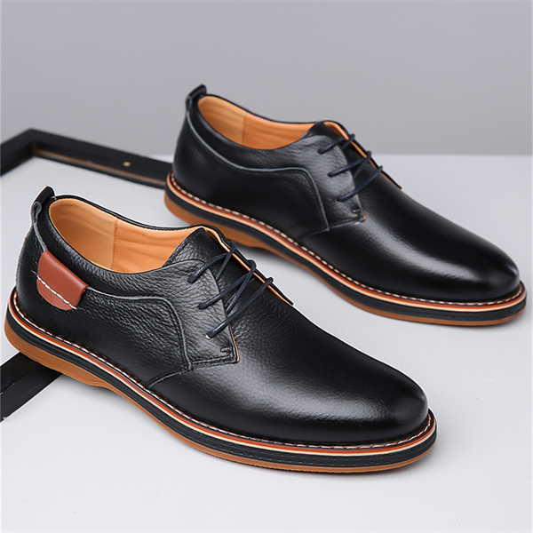 Genuine leather, rubber sole, plus size men's Chelsea shoes, hand-stitched