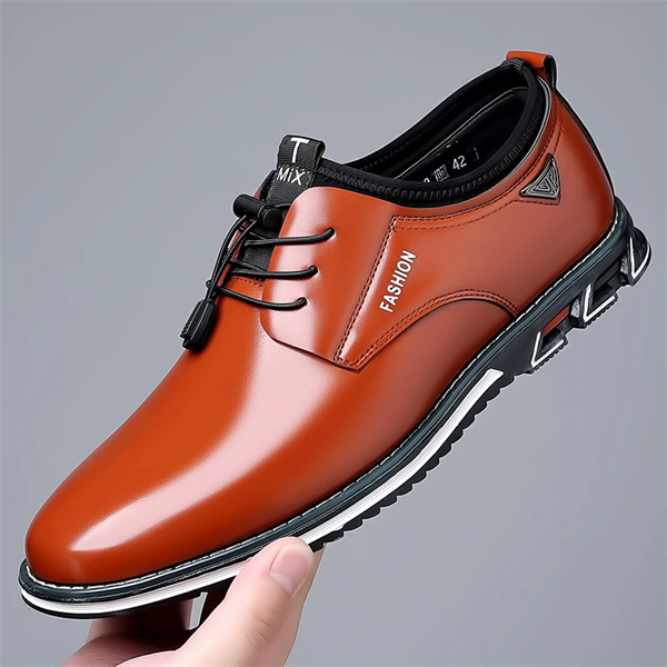Genuine leather large size round toe casual men's leather shoes