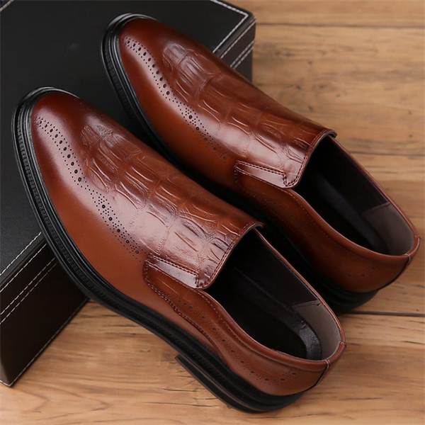 Genuine leather plus size soft sole breathable brogue business formal men's leather shoes