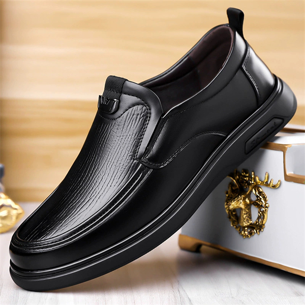 Genuine leather plus size soft leather round toe slip-on men's loafers